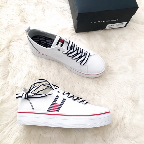 tommy jeans canvas flatform trainers